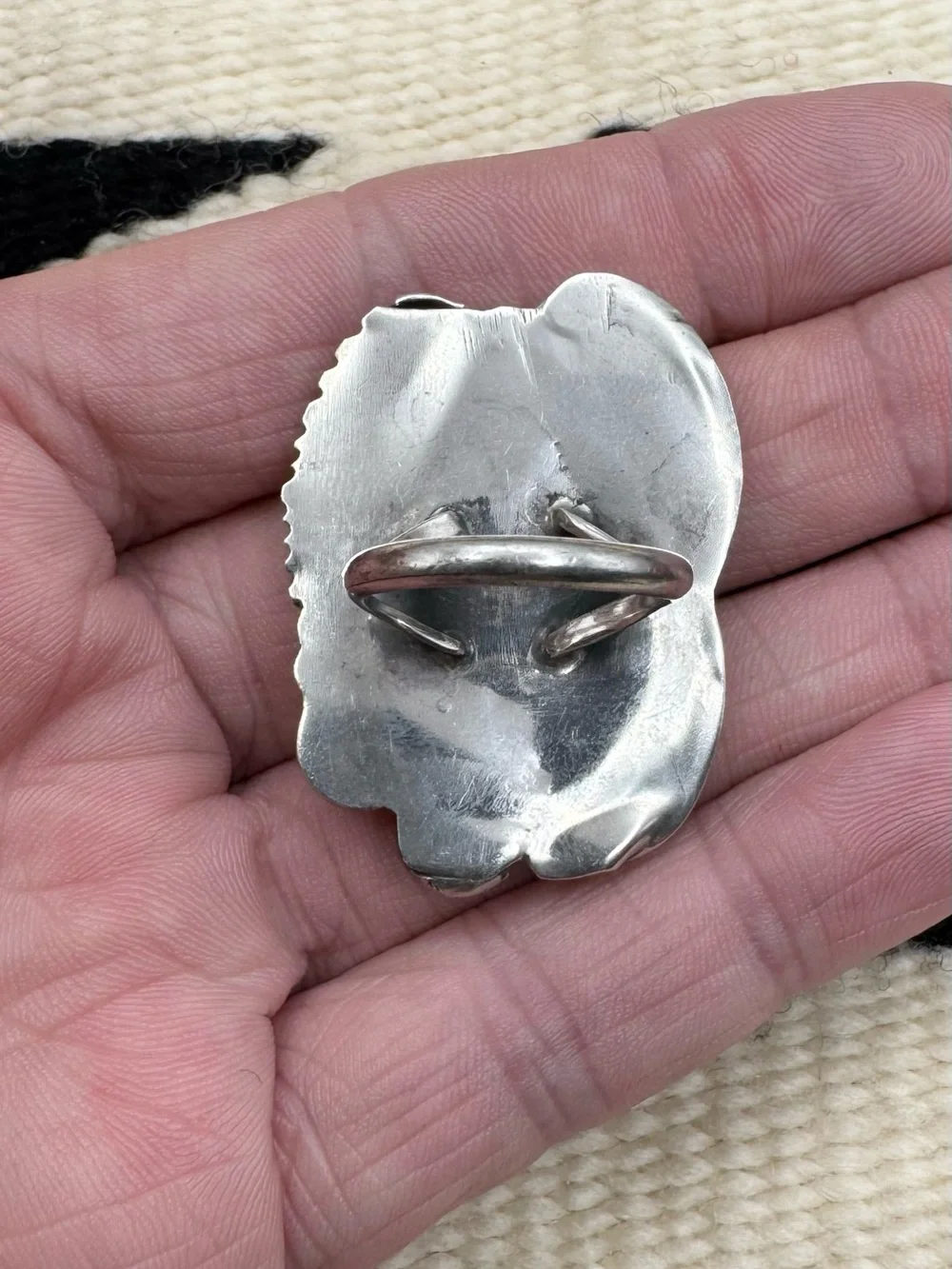 Vintage Navajo Native American Sterling Silver Natural Turquoise Ring 5.5